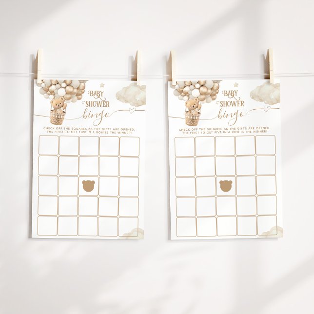 Lámina Bear globos Bearly Wait Baby Shower Bingo Game (Subido por el creador)
