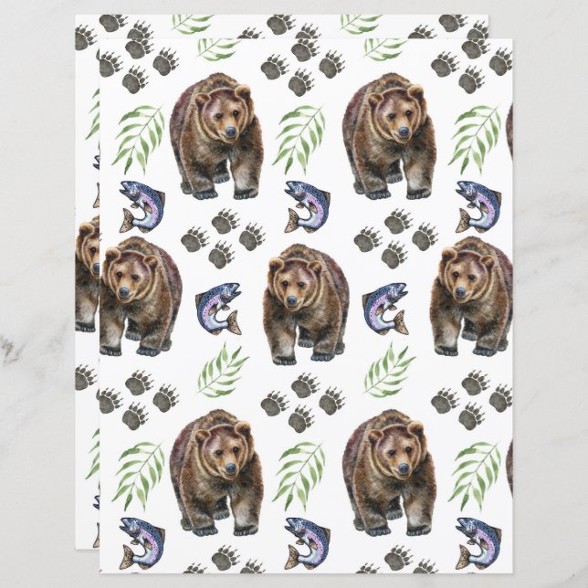 Lámina Bear Scrapbook Paper (Anverso / Reverso)