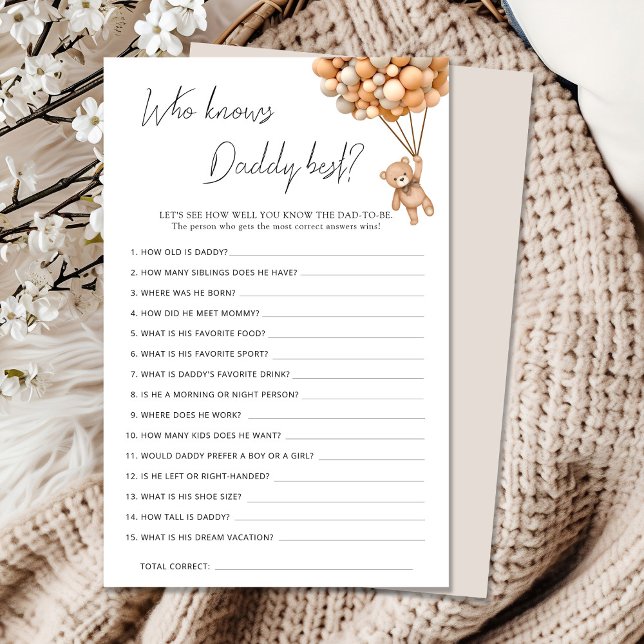 Lámina Bearly Wait Baby Shower quien conoce mejor a papá (Subido por el creador)