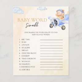 Lámina Bearly Wait Baby Shower Word Scramble Flear Bear