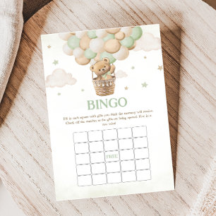 Lámina Bearly Wait Green Bear Baby Shower Bingo Juego