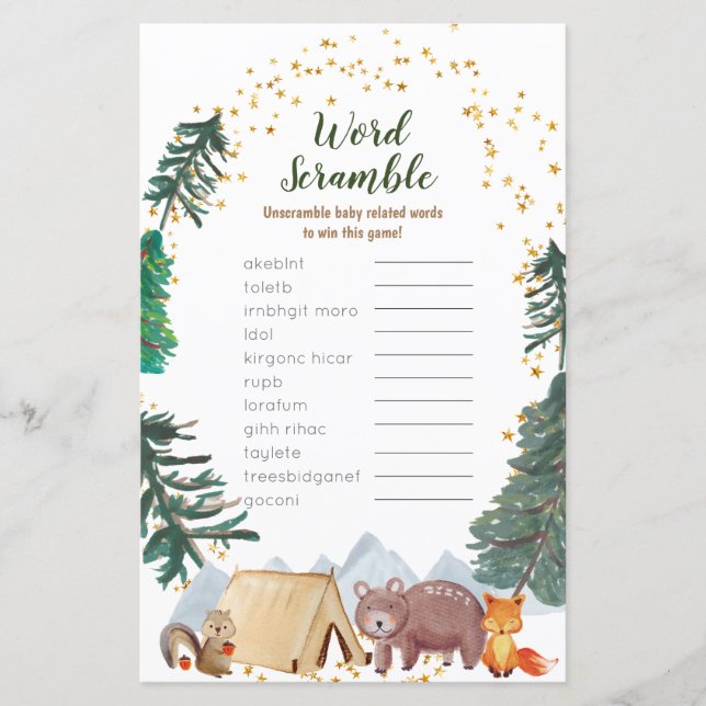 Lámina Bearly Wait Happy Camper Wire for Baby CardBearl (Anverso)