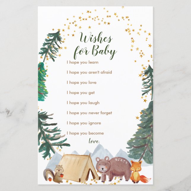Lámina Bearly Wait Happy Camper Wire para Baby Card (Anverso)