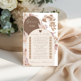 Lámina Bearly Wait Mommy or Daddy Guess Who Baby Game