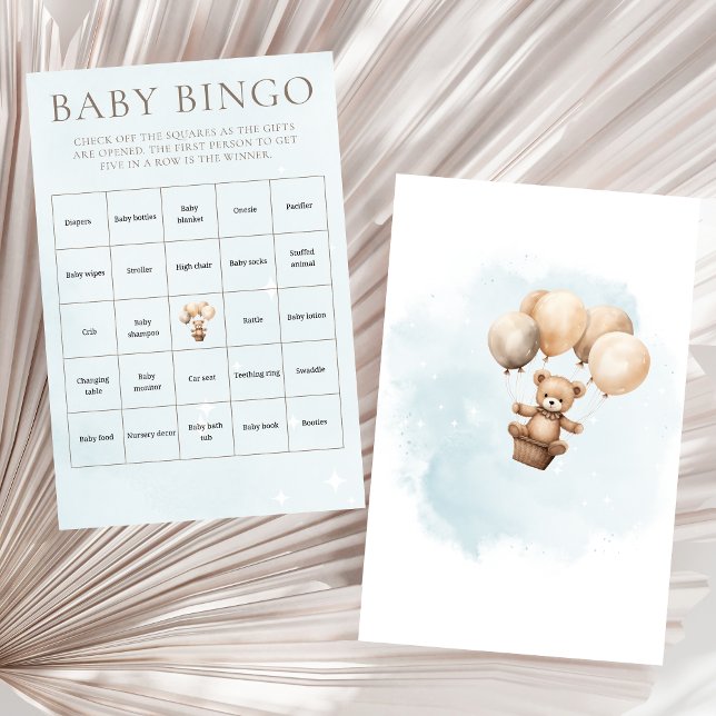 Lámina Bearly Wait Neutral Baby Shower Invitation (Bearly Wait Baby Shower Baby Bingo card)
