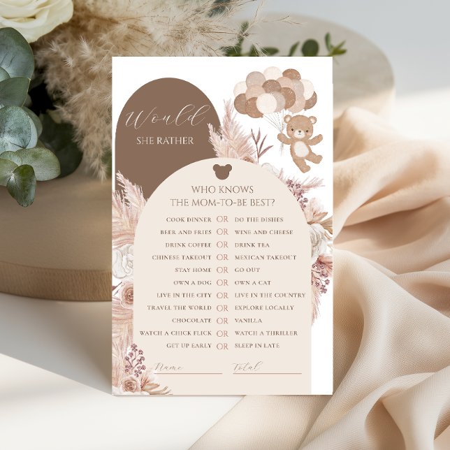 Lámina Bearly Wait Would She Rather Neutral Baby Game (Subido por el creador)