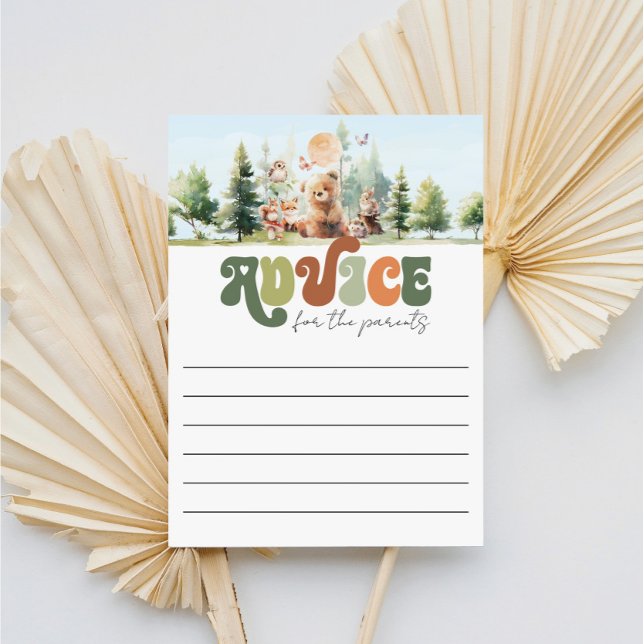 Lámina Beary Cute Advice para el juego de Baby Shower de  (Beary Cute Woodland Baby Shower Advice Cards)
