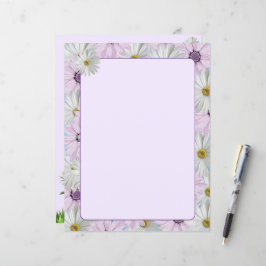 Lámina Beautiful Pink and White Daisies 8.5 x 11