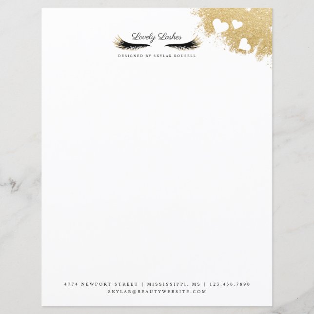 Lámina Beauty Gold Duste Mascara Eyelashes Lujosos (Anverso)