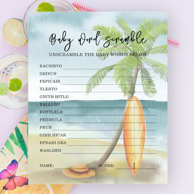 Lámina Bebé a bordo - Baby Word Scramble (Subido por el creador)