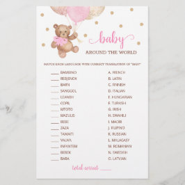 Lámina Bebé alrededor del juego mundial Teddy Bear