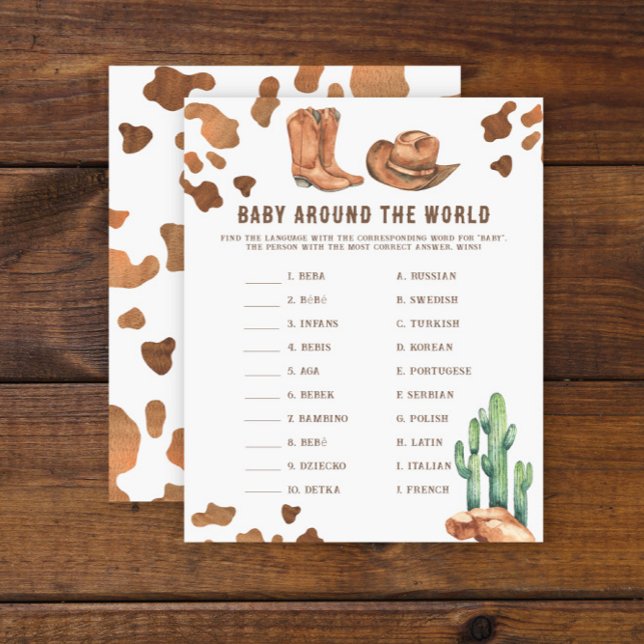 Lámina Bebé alrededor del mundo - Cowboy Baby Shower (Subido por el creador)