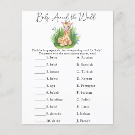 Lámina Bebé alrededor del mundo - Juego de Baby Shower