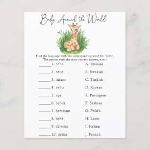 Lámina Bebé alrededor del mundo - Juego de Baby Shower