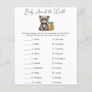 Lámina Bebé alrededor del mundo - Juego de Baby Shower