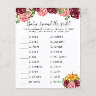 Lámina Bebé alrededor del mundo - Juego de Baby Shower