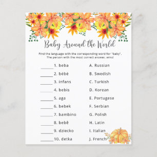 Lámina Bebé alrededor del mundo - Juego de Baby Shower
