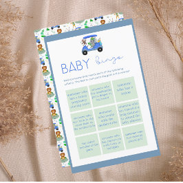 Lámina Bebé Bingo Boy Elefante y ducha de golf de mono