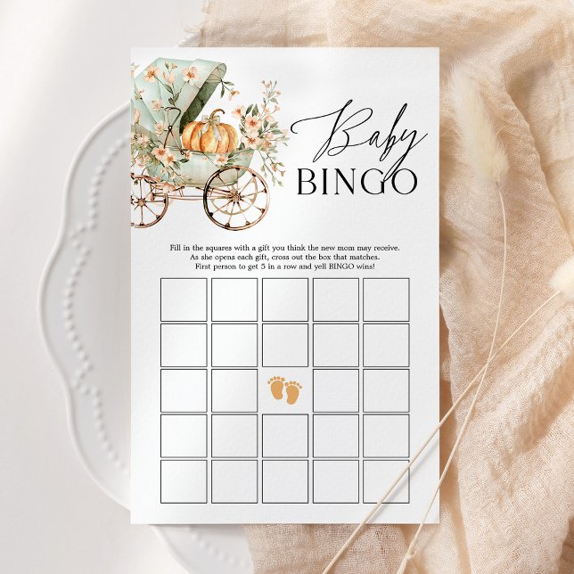 Lámina Bebé Bingo Caída Pequeña Calabaza Baby Shower Jueg (Subido por el creador)