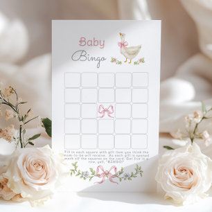 Lámina Bebé Bingo Rosado Silly Goose juego de ducha bebé