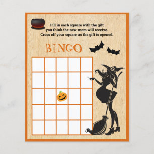 Lámina Bebé Breve Ducha Halloween Juego de Bingo de Bruja