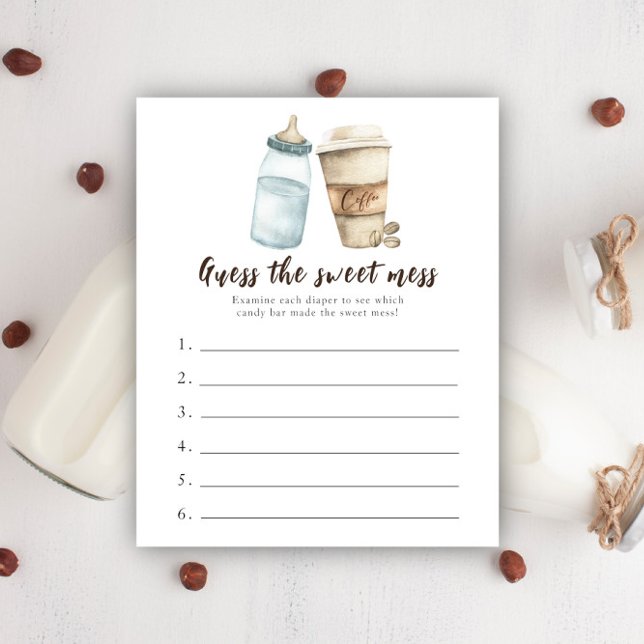 Lámina Bebé café ducha bebé Adivina el juego de los dulce (Subido por el creador)