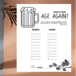 Lámina Bebé cervecero - B&W - ¿Cuál es su edad de nuevo? 