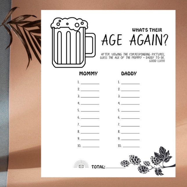 Lámina Bebé cervecero - B&W - ¿Cuál es su edad de nuevo?  (Subido por el creador)