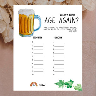 Lámina Bebé cervecero - Color - ¿Cuál es su edad de nuevo