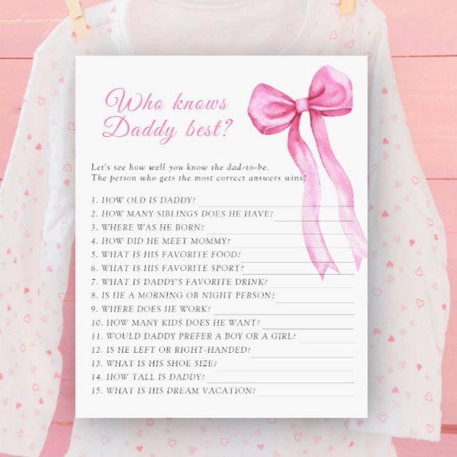 Lámina Bebé con arco rosa que conoce mejor a papá (Subido por el creador)