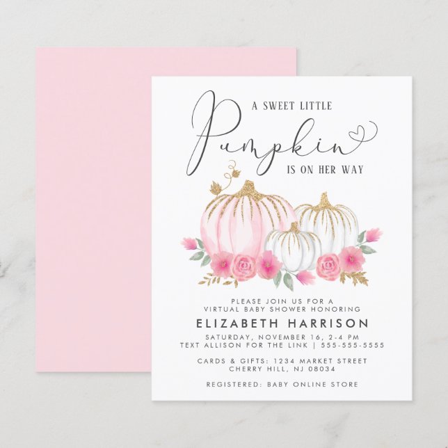 Lámina Bebé de calabaza de presupuesto Flor Bebé Chica Vi (Anverso / Reverso)