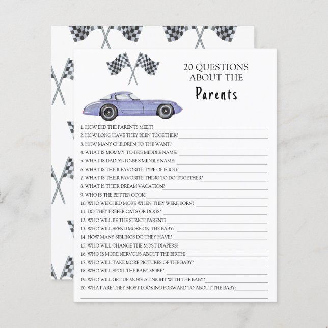 Lámina Bebé de carreras acuáticas - juegos sobre los padr (Anverso / Reverso)