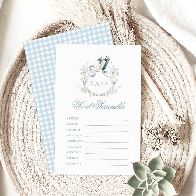 Lámina Bebé de cigüeña azul ducha juego de palabras de es (Subido por el creador)