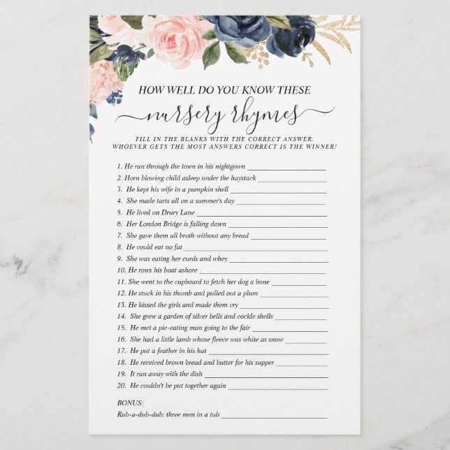 Lámina Bebé de doble cara, juegos de cascadas con flores  (Anverso)