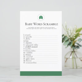 Lámina Bebé de golf verde palabra rayar bebé ducha