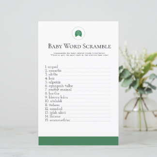 Lámina Bebé de golf verde palabra rayar bebé ducha