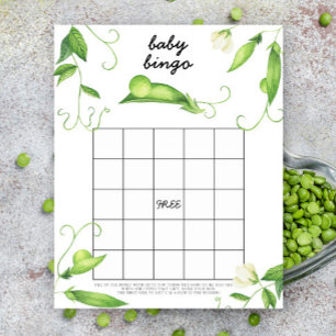 Lámina Bebé de guisante shower - Juego de bingo para baby