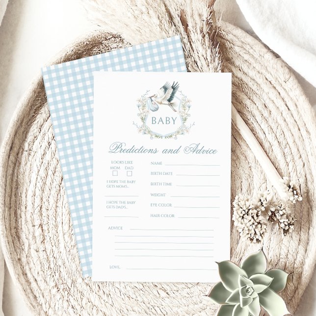 Lámina Bebé de la cigüeña azul ducha Predicciones de jueg (Subido por el creador)