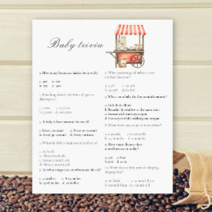 Lámina Bebé ducha de café - Juego de Trivia de Bebé