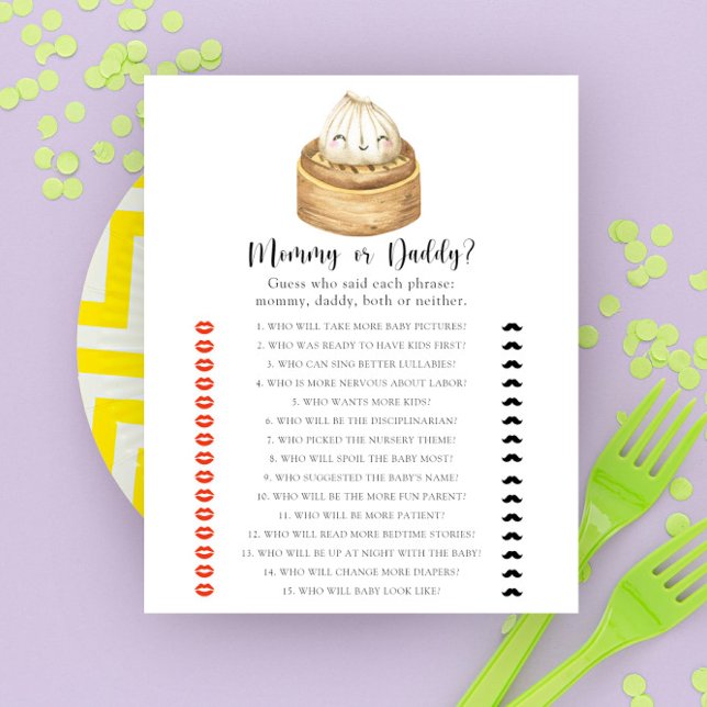 Lámina Bebé Dumpling Mami o papá bebé ducha juego (Subido por el creador)