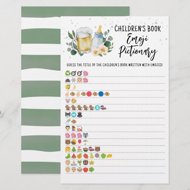 Lámina Bebé elabora una Emoji de libros infantil (Anverso / Reverso)