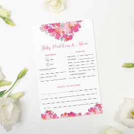 Lámina Bebé en Bloom Baby Shower Predictions Game