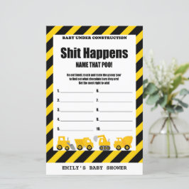 Lámina Bebé en construcción juego de Baby Shower IMPRESO
