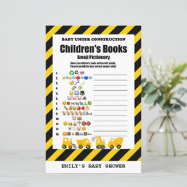 Lámina Bebé en construcción juego de Baby Shower IMPRESO