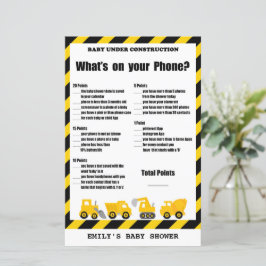 Lámina Bebé en construcción juego de Baby Shower IMPRESO