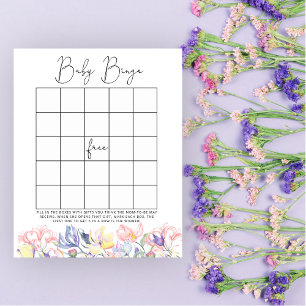Lámina Bebé en flor Bebé ducha bingo