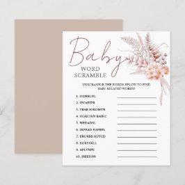 Lámina Bebé en flor | Juego de Baby Shower Beige Boho Flo