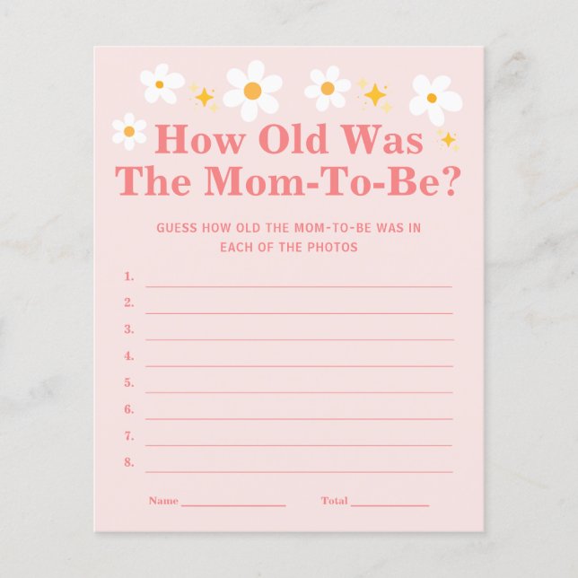 Lámina Bebé en flor ¿Qué edad tenía la madre para jugar? (Anverso)