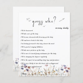 Lámina Bebé en flor silvestre de juego de Baby Shower