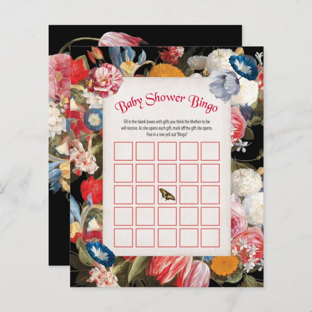 Lámina Bebé en juego de Bingo Baby Shower en Bloom (Anverso / Reverso)